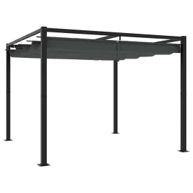 Cenador de jardín con techo retráctil acero antracita 3x3 m by , Tents and gazebos - Ref: Foro24-4003962, Price: 379,37 €, Di...