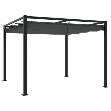 Cenador de jardín con techo retráctil acero antracita 3x3 m de , Carpas y cenadores - Ref: Foro24-4003962, Precio: 378,61 €, ...