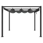 Cenador de jardín con techo retráctil acero antracita 3x3 m de , Carpas y cenadores - Ref: Foro24-4003962, Precio: 378,61 €, ...