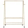 Perchero con estantes y ruedas 132x45,5x155,5 cm bambú von , Kommoden-Organizer und Bar-Kleiderbügel - Ref: Foro24-4008911, P...