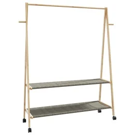 Perchero con estantes y ruedas 132x45,5x155,5 cm bambú by , Dresser Organizers and Bar Hangers - Ref: Foro24-4008913, Price: ...