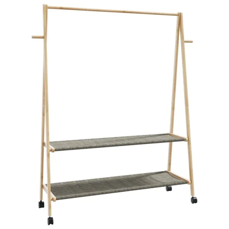 Perchero con estantes y ruedas 132x45,5x155,5 cm bambú by , Dresser Organizers and Bar Hangers - Ref: Foro24-4008913, Price: ...