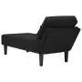 Tumbona con almohada y reposabrazo derecho terciopelo negro von , Tagesbetten - Ref: Foro24-4009812, Preis: 96,26 €, Rabatt: %