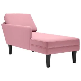 Tumbona con almohada y reposabrazo derecho terciopelo rosa by , Daybeds - Ref: Foro24-4009810, Price: 149,91 €, Discount: %
