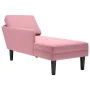 Tumbona con almohada y reposabrazo derecho terciopelo rosa by , Daybeds - Ref: Foro24-4009810, Price: 149,91 €, Discount: %