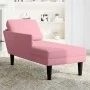 Tumbona con almohada y reposabrazo derecho terciopelo rosa by , Daybeds - Ref: Foro24-4009810, Price: 149,91 €, Discount: %