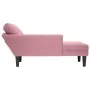 Tumbona con almohada y reposabrazo derecho terciopelo rosa by , Daybeds - Ref: Foro24-4009810, Price: 149,91 €, Discount: %
