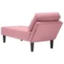 Tumbona con almohada y reposabrazo derecho terciopelo rosa by , Daybeds - Ref: Foro24-4009810, Price: 149,91 €, Discount: %