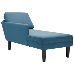 Tumbona con almohada y reposabrazo derecho terciopelo azul by , Daybeds - Ref: Foro24-4009806, Price: 118,92 €, Discount: %