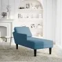 Tumbona con almohada y reposabrazo derecho terciopelo azul by , Daybeds - Ref: Foro24-4009806, Price: 118,92 €, Discount: %