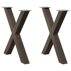 Patas para mesa comedor forma X 2uds acero natural 70x(72-73)cm by , Table legs - Ref: Foro24-4012979, Price: 108,79 €, Disco...