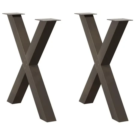 Patas para mesa comedor forma X 2uds acero natural 70x(72-73)cm de , Patas para mesas - Ref: Foro24-4012979, Precio: 109,24 €...