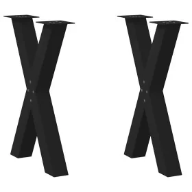 Patas para mesa de comedor en forma de X 2 uds acero negro by , Table legs - Ref: Foro24-4012972, Price: 92,94 €, Discount: %