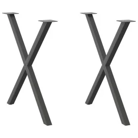 Patas para mesa de comedor en forma de X 2 uds antracita acero by , Table legs - Ref: Foro24-4012918, Price: 59,62 €, Discoun...