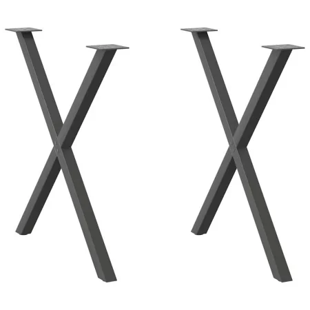 Patas para mesa de comedor en forma de X 2 uds antracita acero by , Table legs - Ref: Foro24-4012918, Price: 59,62 €, Discoun...