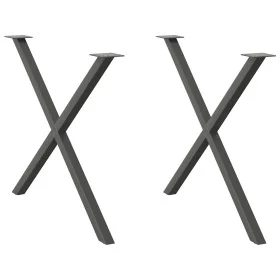 Patas para mesa de comedor en forma de X 2 uds antracita acero by , Table legs - Ref: Foro24-4012926, Price: 62,79 €, Discoun...