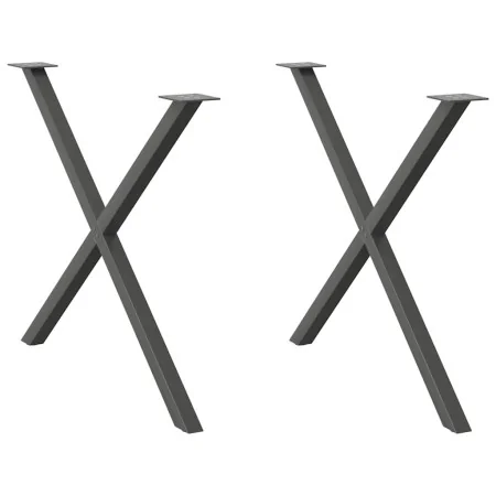 Patas para mesa de comedor en forma de X 2 uds antracita acero by , Table legs - Ref: Foro24-4012926, Price: 62,79 €, Discoun...
