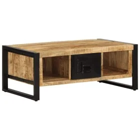 Mesa de centro de madera maciza de mango rugosa 90x50x36 cm by , Coffee table - Ref: Foro24-4013555, Price: 187,54 €, Discoun...