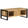 Mesa de centro de madera maciza de mango rugosa 90x50x36 cm by , Coffee table - Ref: Foro24-4013555, Price: 187,51 €, Discoun...