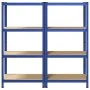Estanterías de 4 baldas 2 uds madera contrachapada y acero azul de , Estanterías industriales - Ref: Foro24-4016935, Precio: ...