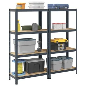 Estante almacenaje 4 niveles 2 uds acero y madera contrachapada by , Industrial shelving - Ref: Foro24-4016937, Price: 69,96 ...