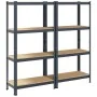 Estante almacenaje 4 niveles 2 uds acero y madera contrachapada by , Industrial shelving - Ref: Foro24-4016937, Price: 69,96 ...