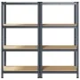 Estante almacenaje 4 niveles 2 uds acero y madera contrachapada by , Industrial shelving - Ref: Foro24-4016937, Price: 69,96 ...