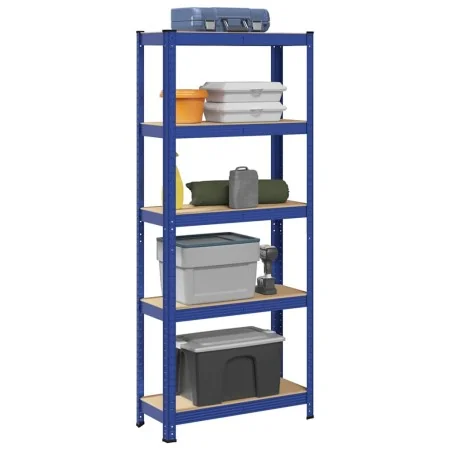 Estantería almacenaje 5 niveles azul madera ingeniería acero von , Industrieregale - Ref: Foro24-4016940, Preis: 41,96 €, Rab...
