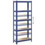 Estantería almacenaje 5 niveles azul madera ingeniería acero von , Industrieregale - Ref: Foro24-4016940, Preis: 41,96 €, Rab...