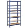Estantería almacenaje 5 niveles azul madera ingeniería acero von , Industrieregale - Ref: Foro24-4016949, Preis: 51,39 €, Rab...