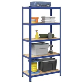 Estantería almacenaje 5 niveles azul madera ingeniería acero by , Industrial shelving - Ref: Foro24-4016961, Price: 65,34 €, ...