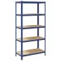 Estantería almacenaje 5 niveles azul madera ingeniería acero by , Industrial shelving - Ref: Foro24-4016961, Price: 65,34 €, ...