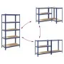 Estantería almacenaje 5 niveles azul madera ingeniería acero by , Industrial shelving - Ref: Foro24-4016961, Price: 65,34 €, ...