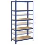Estantería almacenaje 5 niveles azul madera ingeniería acero by , Industrial shelving - Ref: Foro24-4016961, Price: 65,34 €, ...
