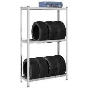 Estante para neumáticos 2 capas madera contrachapada plateado by , Industrial shelving - Ref: Foro24-4016968, Price: 55,31 €,...