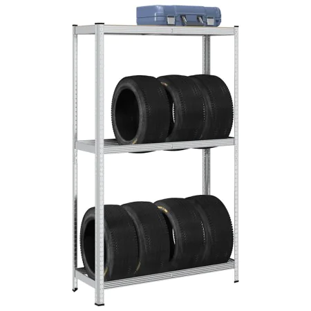 Estante para neumáticos 2 capas madera contrachapada plateado by , Industrial shelving - Ref: Foro24-4016968, Price: 55,31 €,...