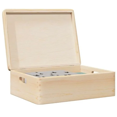 Caja de madera con tapa y asas madera maciza pino 40x30x13 cm by , Storage baskets - Ref: Foro24-4017391, Price: 31,96 €, Dis...