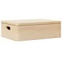 Caja de madera con tapa y asas madera maciza pino 40x30x13 cm by , Storage baskets - Ref: Foro24-4017391, Price: 31,96 €, Dis...