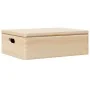 Caja de madera con tapa y asas madera maciza pino 40x30x13 cm by , Storage baskets - Ref: Foro24-4017391, Price: 31,96 €, Dis...