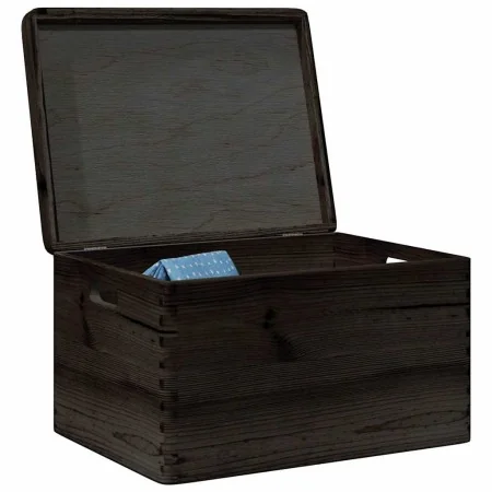 Caja de madera con tapa y asas madera maciza pino 40x30x23 cm by , Storage baskets - Ref: Foro24-4017398, Price: 44,59 €, Dis...