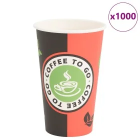 Tazas de café de papel 1000 uds 16oz 400ml rojo y negro de , Vasos desechables - Ref: Foro24-4102789, Precio: 73,00 €, Descue...