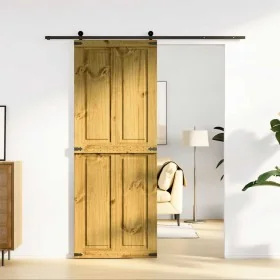 Puerta de granero CORONA madera maciza pino 80x210 cm by , Doors - Ref: Foro24-4103416, Price: 182,61 €, Discount: %