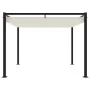 Cenador de jardín con techo retráctil acero crema 3x3 m de , Carpas y cenadores - Ref: Foro24-4003960, Precio: 386,12 €, Desc...