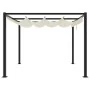 Cenador de jardín con techo retráctil acero crema 3x3 m de , Carpas y cenadores - Ref: Foro24-4003960, Precio: 386,12 €, Desc...