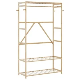 Perchero con estantes bambú 110x40x175 cm von , Kommoden-Organizer und Bar-Kleiderbügel - Ref: Foro24-4008924, Preis: 87,71 €...