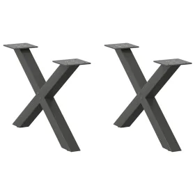 Patas de mesa centro forma X 2uds acero antracita 60x(30-31) cm by , Table legs - Ref: Foro24-4012882, Price: 53,36 €, Discou...