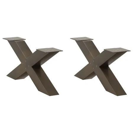 Patas de mesa centro forma X 2uds acero natural 70x(30-31) cm de , Patas para mesas - Ref: Foro24-4012947, Precio: 88,28 €, D...