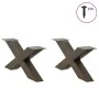 Patas de mesa centro forma X 2uds acero natural 70x(30-31) cm de , Patas para mesas - Ref: Foro24-4012947, Precio: 88,28 €, D...