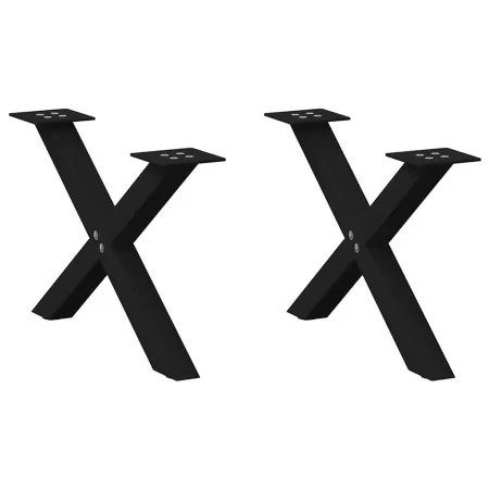Patas de mesa de centro forma X 2uds acero negro 60x(30-31) cm de , Patas para mesas - Ref: Foro24-4012880, Precio: 53,34 €, ...