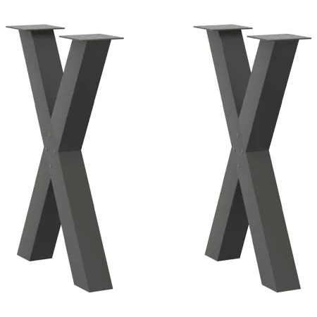 Patas para mesa comedor forma X 2uds antracita 50x(72-73) cm de , Patas para mesas - Ref: Foro24-4012970, Precio: 105,19 €, D...